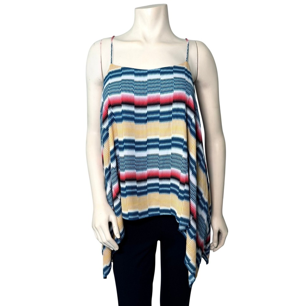 Vince Camuto Camisole Women Medium Multi‎ Color Excellent Handkerchief Hem Cami